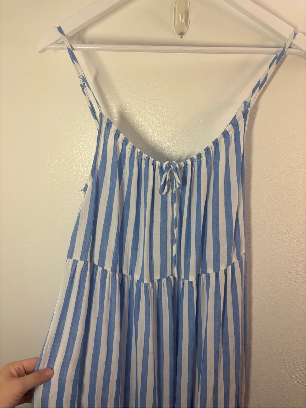 Old Navy Blue &White Striped Midi Flowy Sundress Size Medium - Picture 2 of 9
